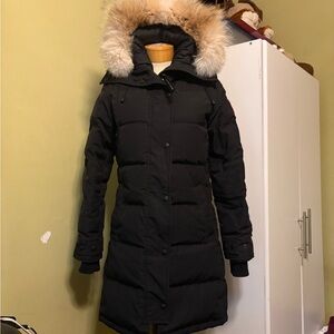 Canada Goose Black Puffer Jacket with Fur Trim